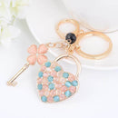 Charm Rhinestone Opal Keychain