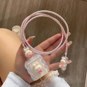 Adorable Bowknot Rabbit Charger Protector Kit