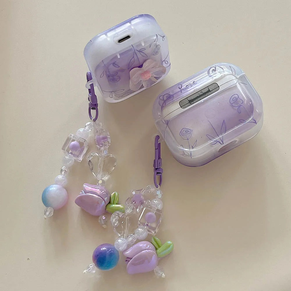 Cute Korean Gradient Rose Flower Case AirPods – Peeperly