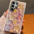 Retro Gem-Encrusted Flower Art Phone Case - Samsung