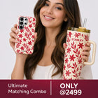 Crimson Floral Case With Insulated Tumbler - Samsung