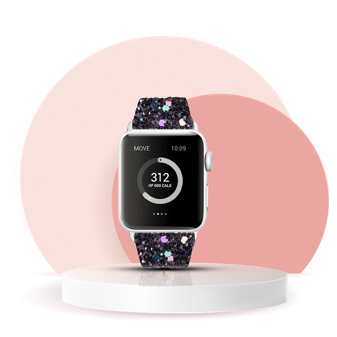 Sparkling Glitter Band for Apple Watch [42/44/45MM] - Black