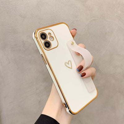 Electroplating Heart Case with Phone Holder