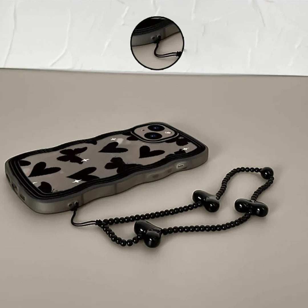Love Flutter Soft Case with Heart Chain