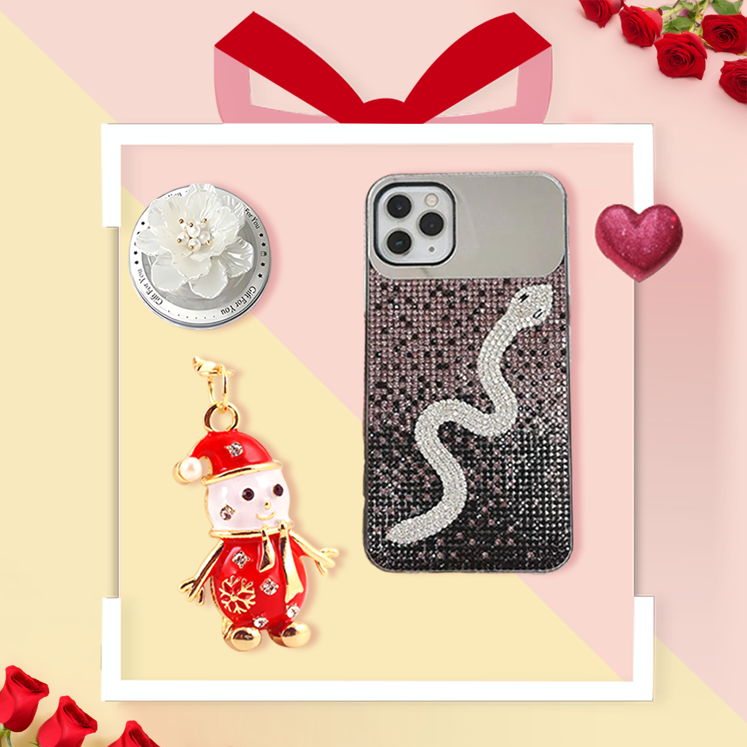 Rhinestone Serpent Chic Case 3-in-1 Combo