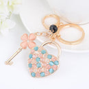 Charm Rhinestone Opal Keychain