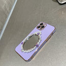 Elegant Pearl Makeup Mirror Plating Case