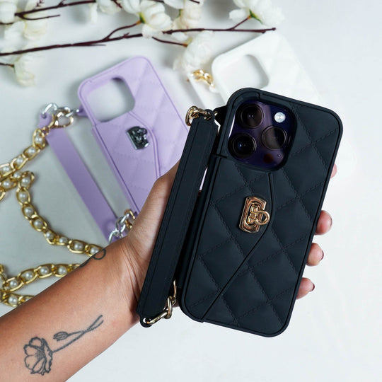 case crossbody cellphone purse Crossbody Handbag Silicone Wallet Case iPhone 11 Pro Max Black