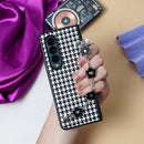 Houndstooth Pattern Case with Bracelet - Samsung