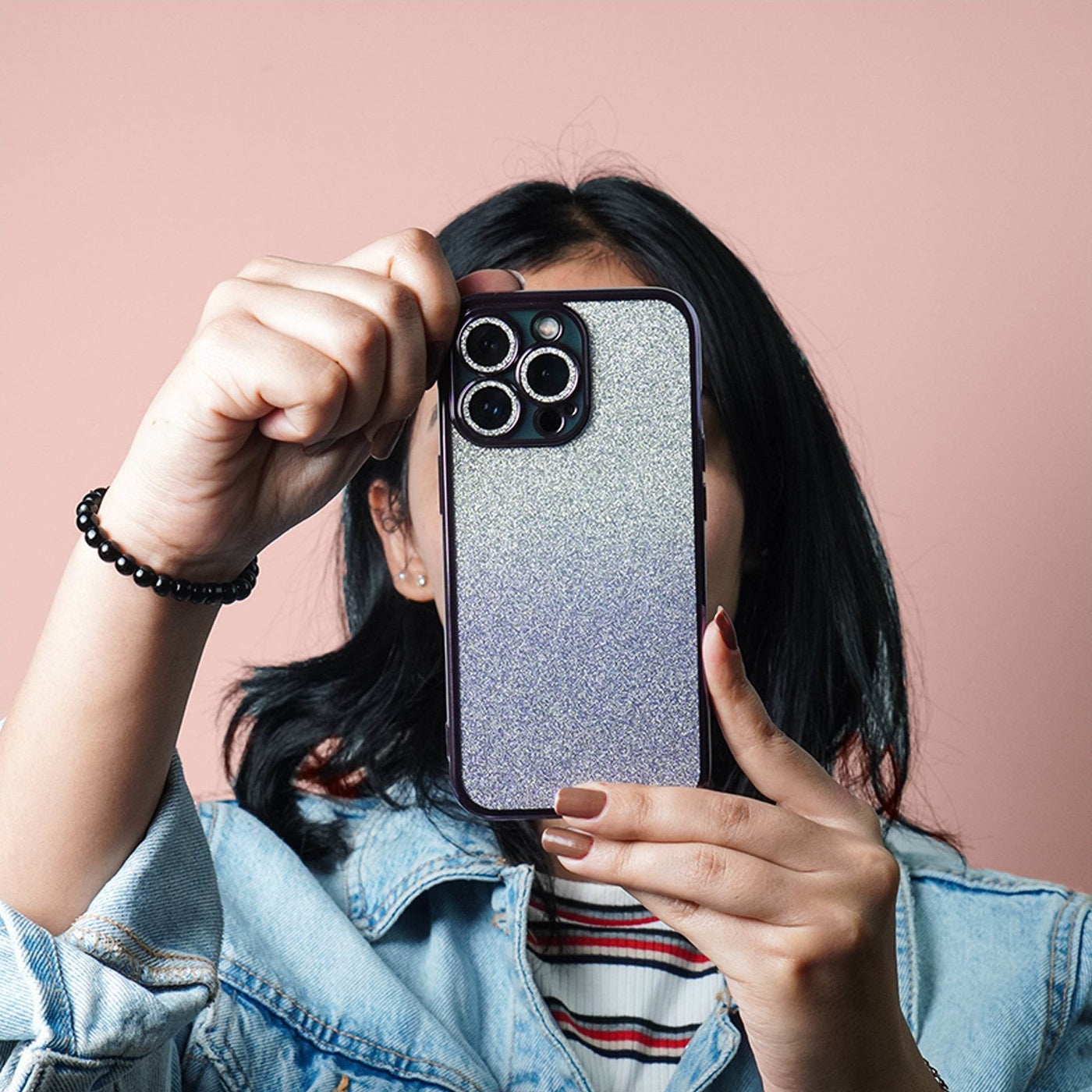 Gradient Glitter Diamond Camera Lens Case - Peeperly