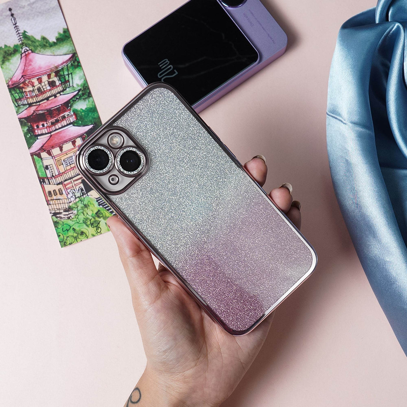 Gradient Glitter Diamond Camera Lens Case - Peeperly