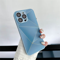 Gradient Rhombus Glass Phone Case