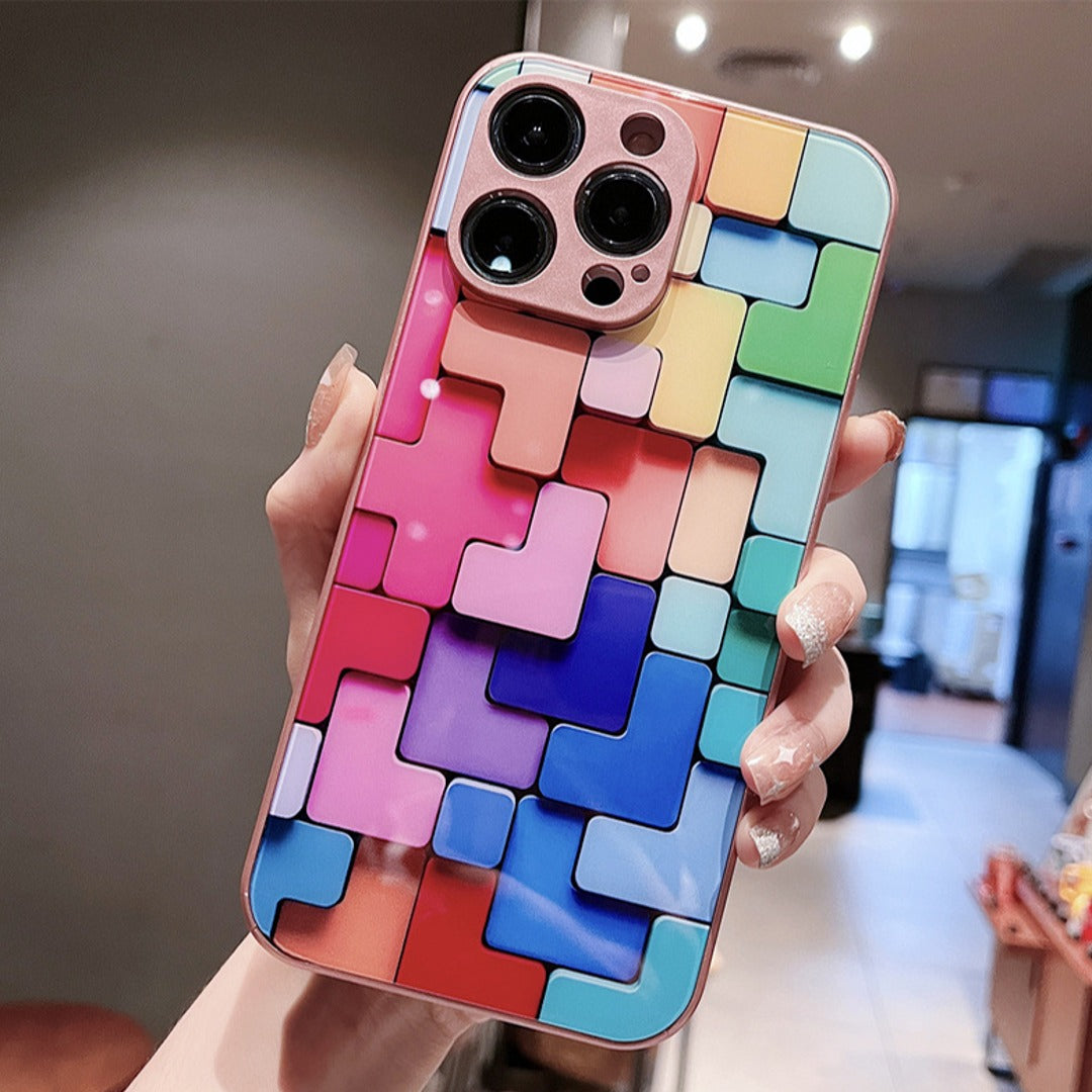 Multi Object Phone Case Colorful Blocks Mosaic Phone Case – Peeperly