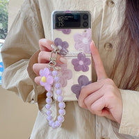 Galaxy Z Flip Series Pearly Petal Bracelet Charm Phone Case