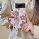 Galaxy Z Flip Series Pearly Petal Bracelet Charm Phone Case