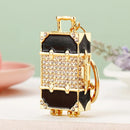 Crystal Elegance Suitcase Jewel Keychain