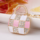 Crystal Check Glam Bag Keychain