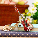 Melodic Rhinestone Guitar Keychain
