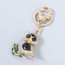 Rhinestone Owl Crystal Keychain