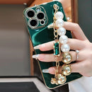 Bold Contrast Vibrant Case with Pearl Bracelet