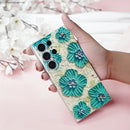 Luxurious Lapis Blossom Oil Painting Case - Samsung
