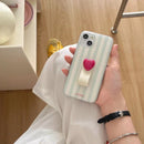 Striped Grip Heart Case