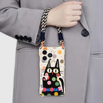Embossed Kitty Polka Dots Case With Lanyard