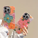 Fantasy Rhinestone Oil Painting Floral Case