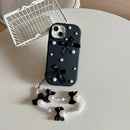 3D Pearl Bowknot Design Case With Chain
