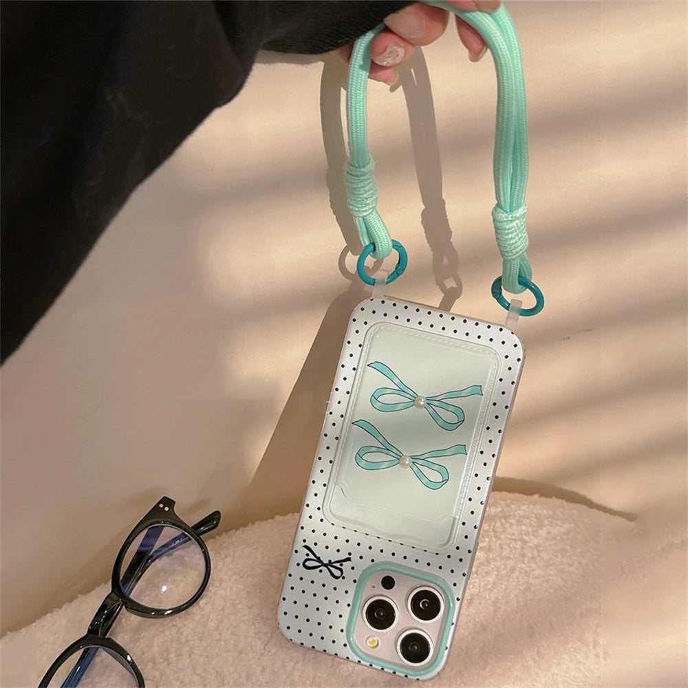 zopoxo/202410170929435070_Japan-Stylish-3D-Pearl-Bowknot-Polka-Dot-Wallet-Card-Lanyard-Phone-Case-For-iPhone-15-14(2).webp