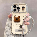 Coffee Bear Bracket Case With Charm