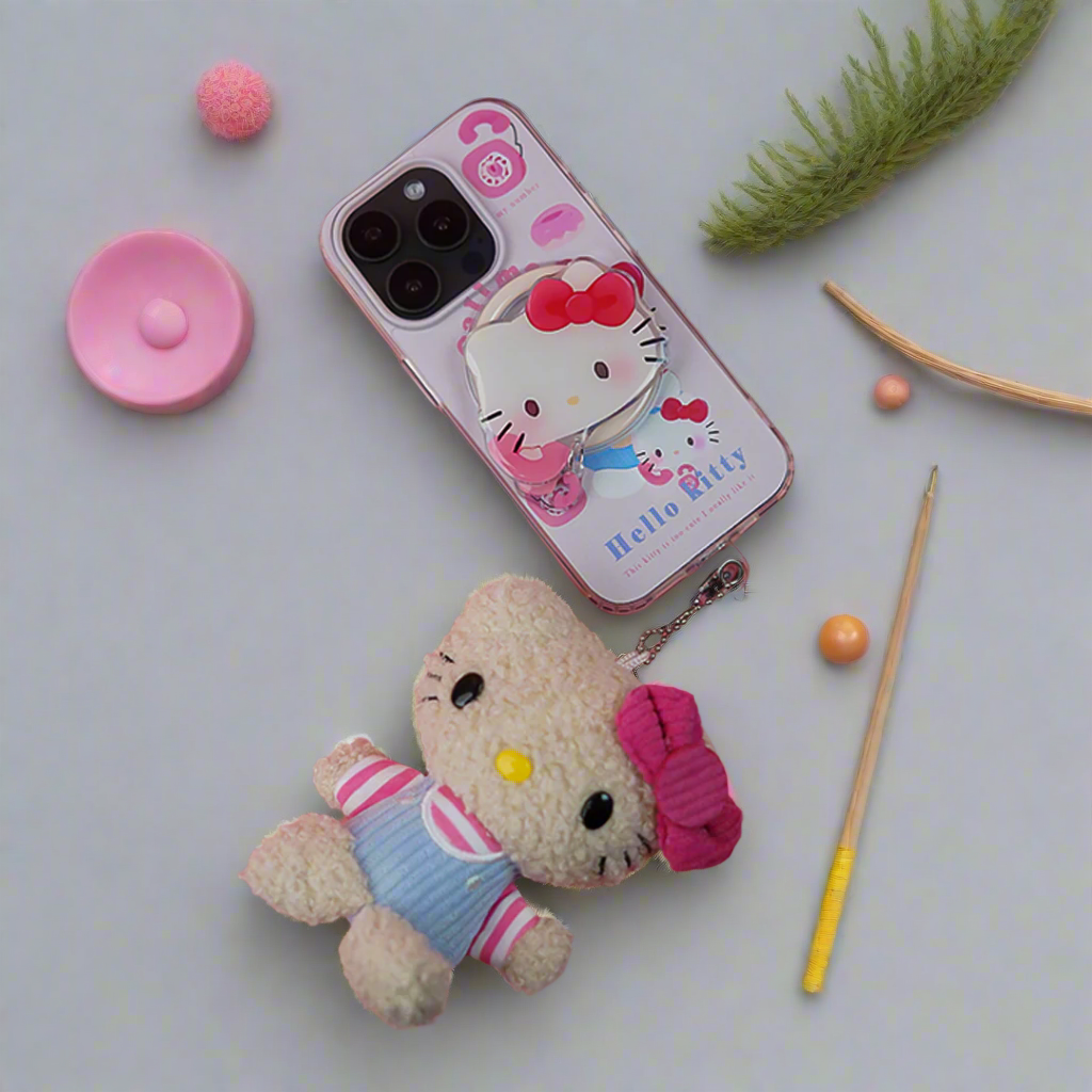 Adorable Feline Fun Gripper Case with Lanyard