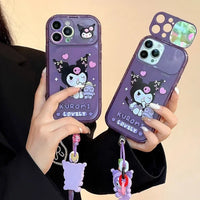 Cartoon Kuromi Flip Mirror Case