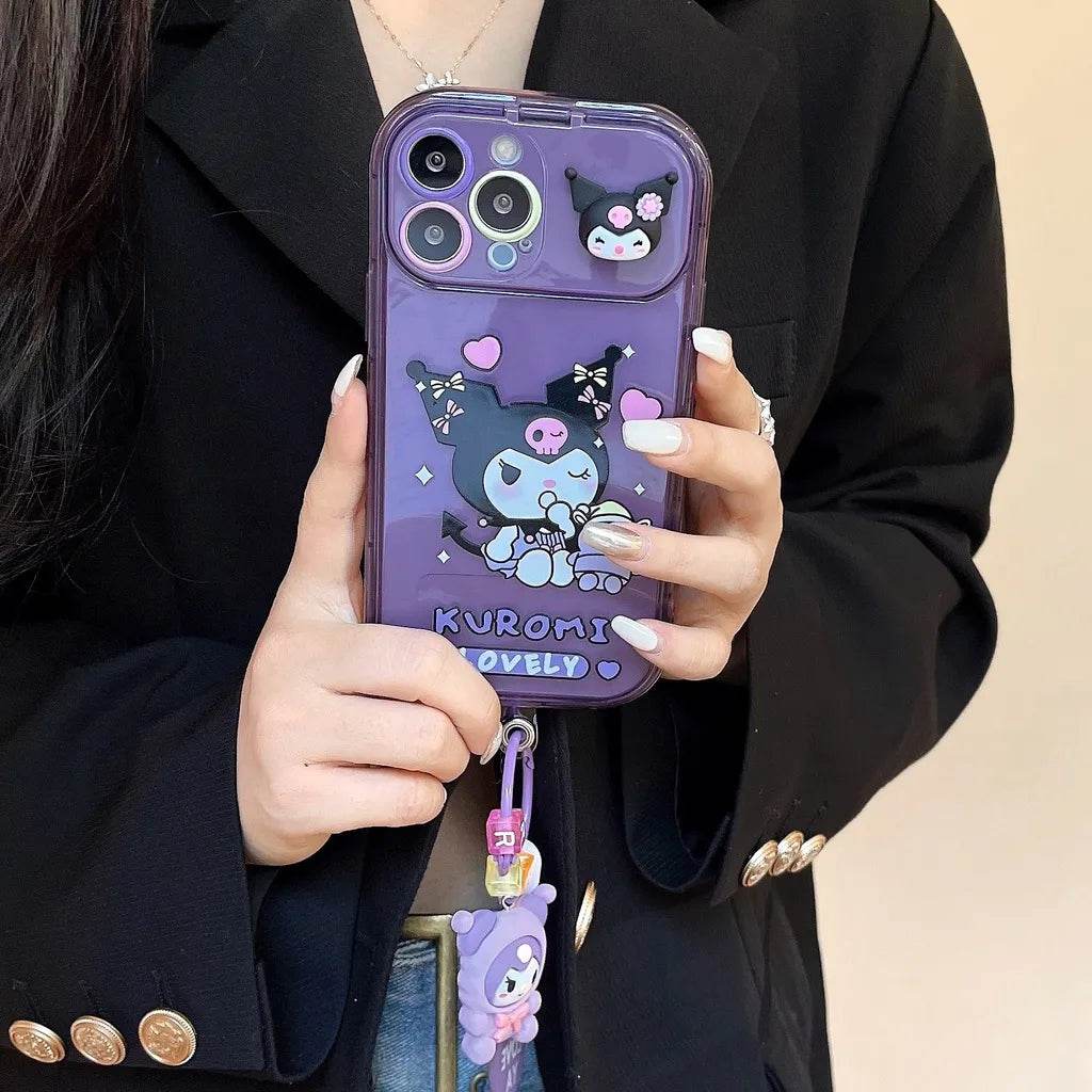 Cartoon Kuromi Flip Mirror Case - Peeperly