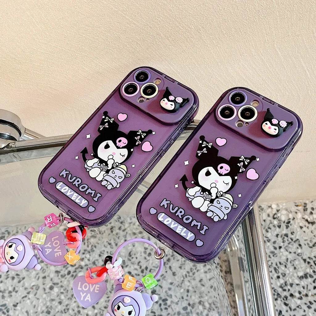 Cartoon Kuromi Flip Mirror Case - Peeperly