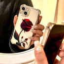 Luxury Crystal Clear Rose Case