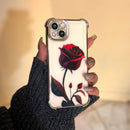Luxury Crystal Clear Rose Case