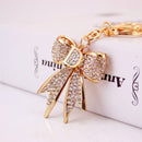 Cute Alloy Rhinestone Bow Keychain