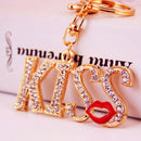 Glamorous Diamond Kiss Lips Keychain