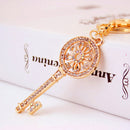 Shiny Key Diamond Round Keychain