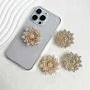 Luxury Metal Pearl Phone Gripper