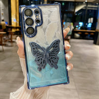 Glam Feather Butterfly Bracket Stand Case - Samsung