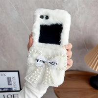 Charming Plush Bow Pendant Fluffy Case - Samsung