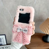 Charming Plush Bow Pendant Fluffy Case - Samsung