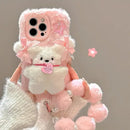 Elegant Bow Bear Plush Case