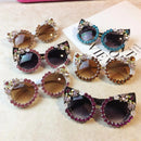 Sparkling Rhinestone Cat Eye Pearl Sunglasses