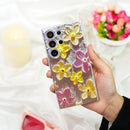 Retro Gem-Encrusted Flower Art Phone Case - Samsung