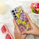 Retro Gem-Encrusted Flower Art Phone Case - Samsung