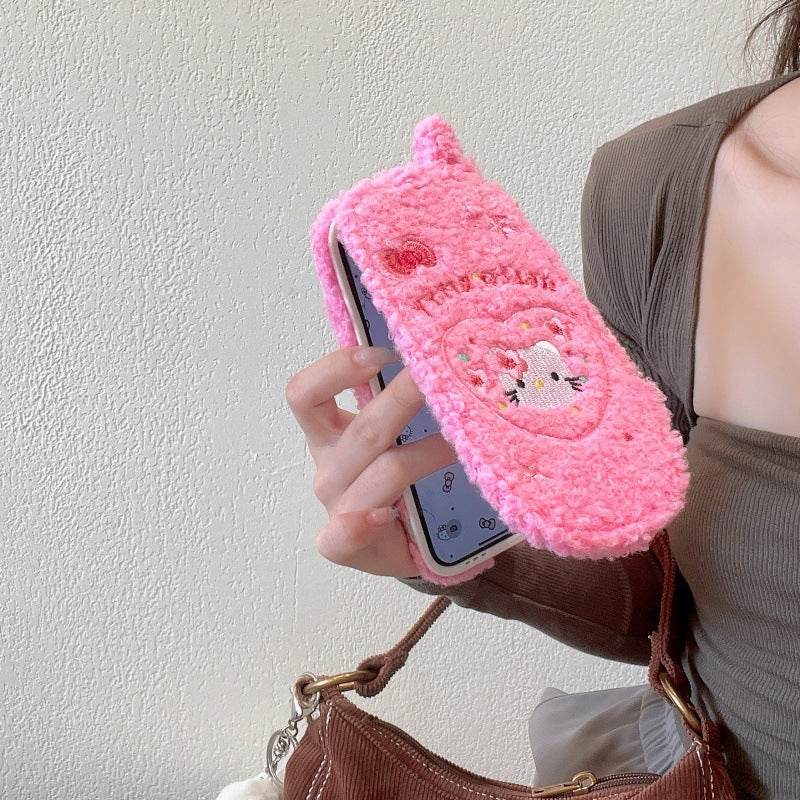 Cute Hello Kitty Mirror Flip Fur Case – Peeperly