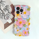 Artistic Wave Edge Flower Oil Painting Case